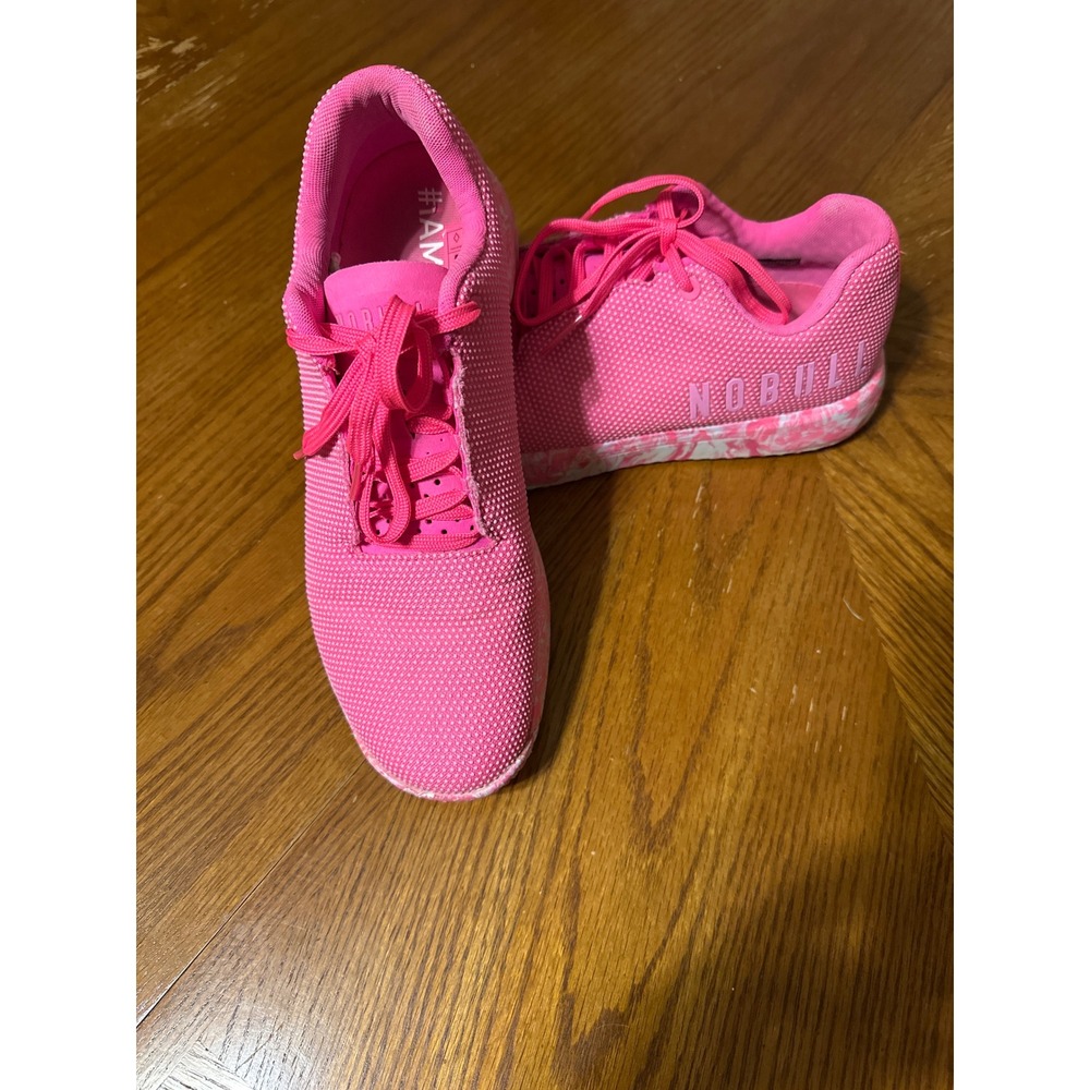 Nobull SuperFabric Trainers Neon Pink Marble Sole Womens 11.5 Mens 10 Training